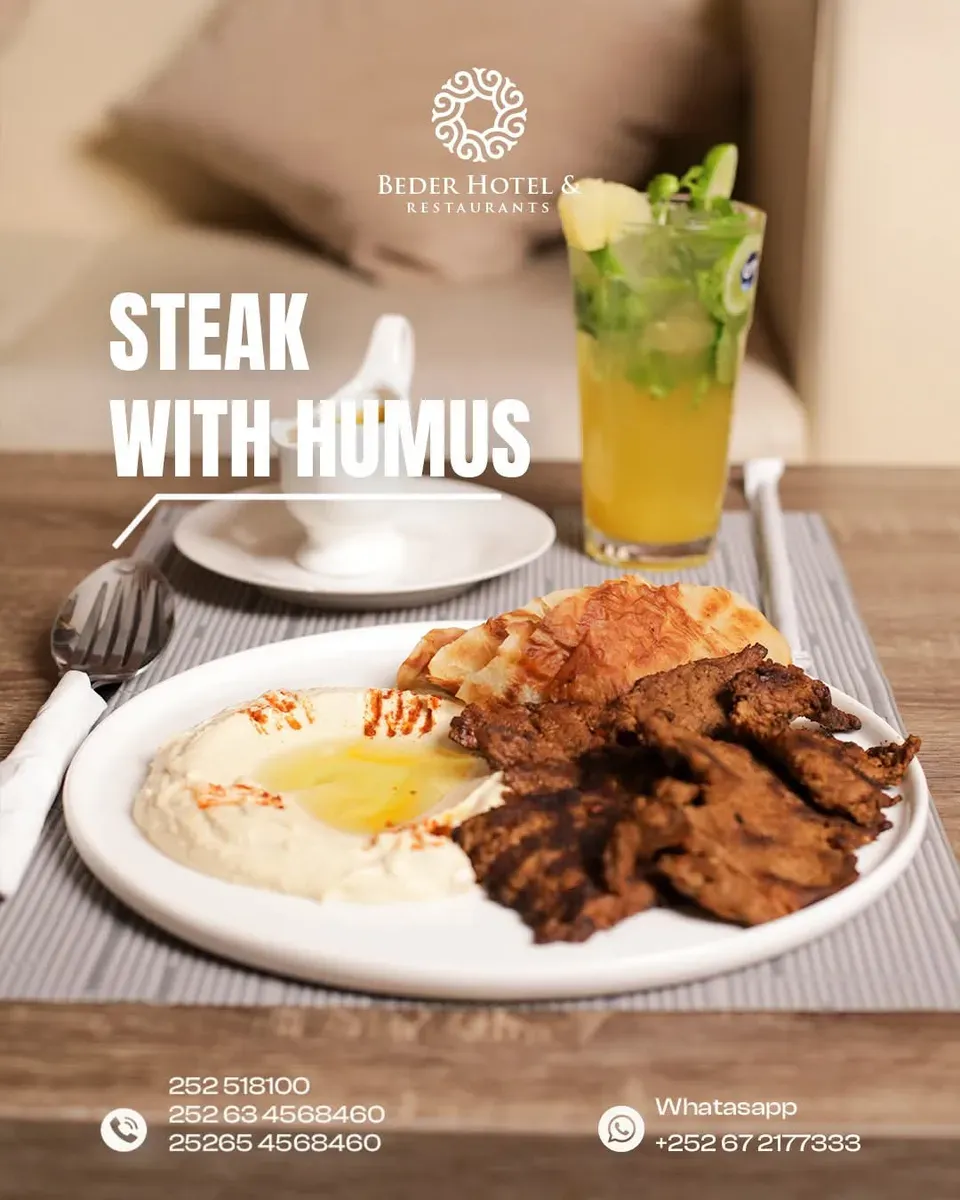 Steak with Humus